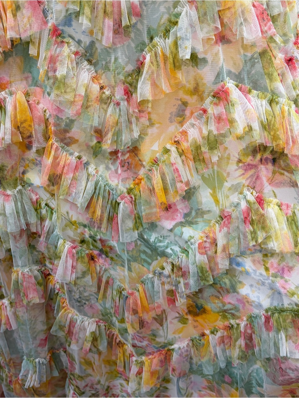 Needle & Thread Pastel Floral Tiered Ruffle Maxi Dress - Size 14 - Picture 3 of 13